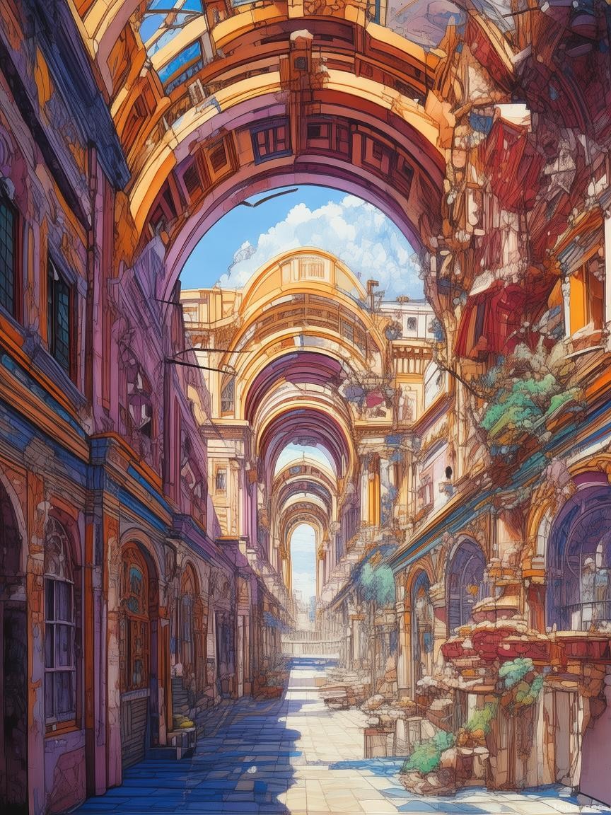 三点透视大场景：解锁绘画与设计的深度空间感